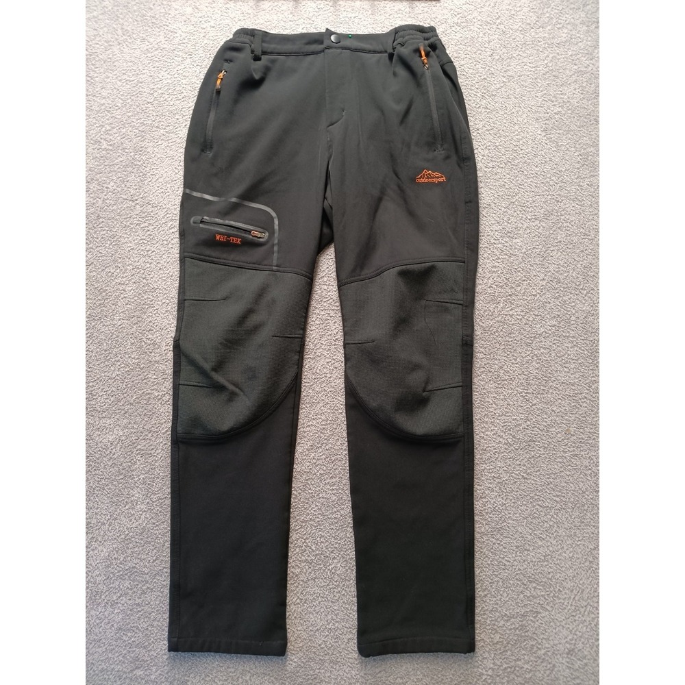 Outdoorsport Men's WEI-TEX Softshell Hiking Pants Black Size L Fleece